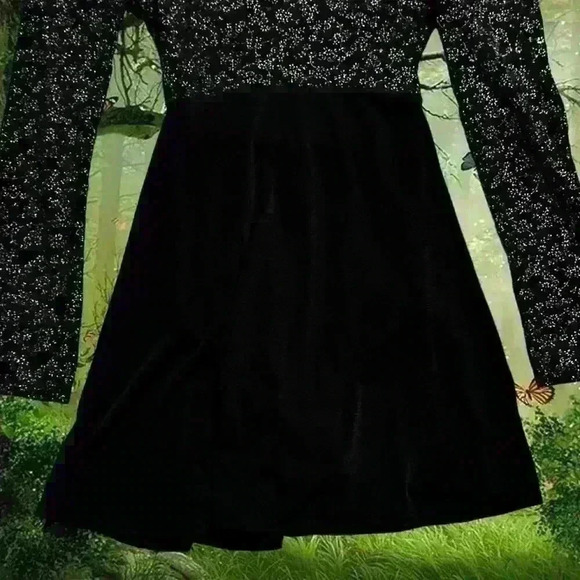 Y2k 90s Black Long Sleeve Glitter Bodysuit By Stars Size S - Picture 3 of 8